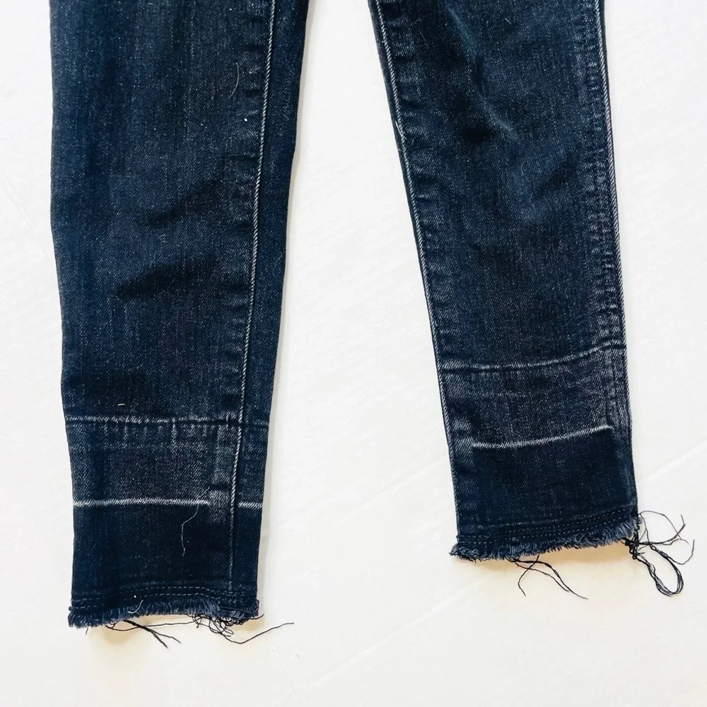 Gap Denim Girl’s Black Raw Release Hem Button Front Skinny Overalls Kid’s Small